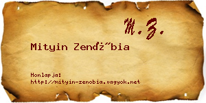 Mityin Zenóbia névjegykártya